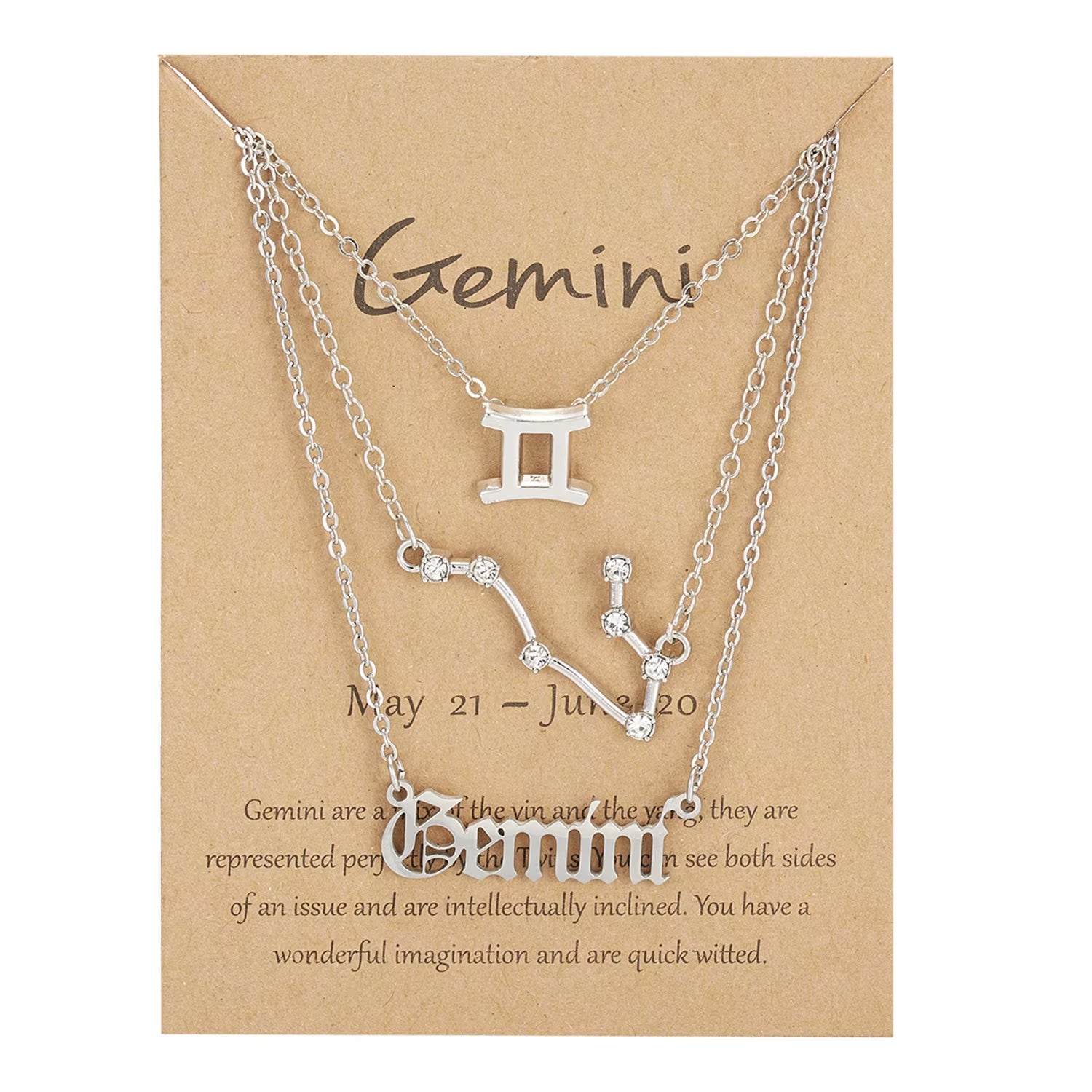 3Pcs/Set 12 Constellation Pendant Necklaces Couple Lover Fashion Cardboard Star Zodiac Sign Charm Pisces Necklace Jewelry Gifts