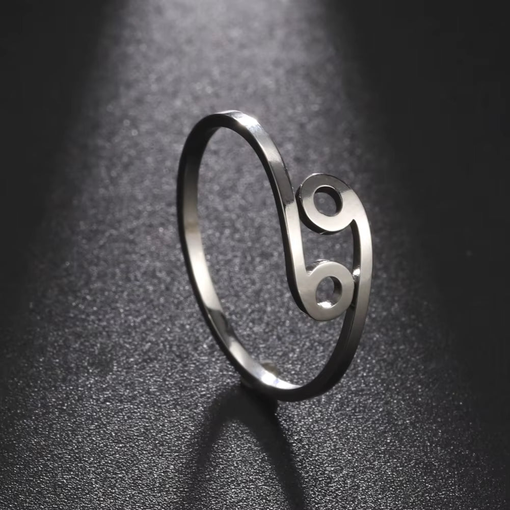 12 Zodiac Ring Stainless Steel 12 Constellation Leo Virgo Aries Scorpio Open Finger Ring Minimalist Jewelry Birthday Gift